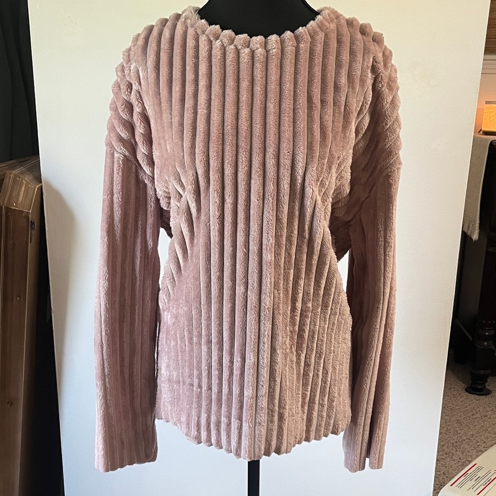 MACARON Pink Ribbed Blouse